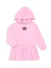 Dolce & Gabbana Dg Cotton-blend Hooded Dress In Pink