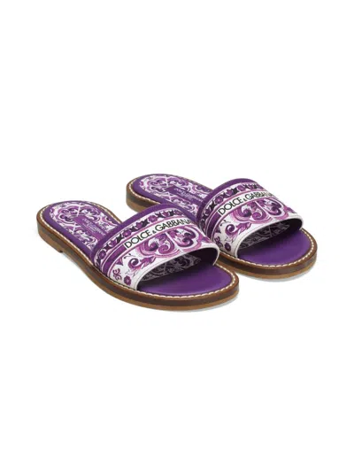 DOLCE & GABBANA LITTLE GIRL'S & GIRL'S MAJOLICA SLIDE SANDALS