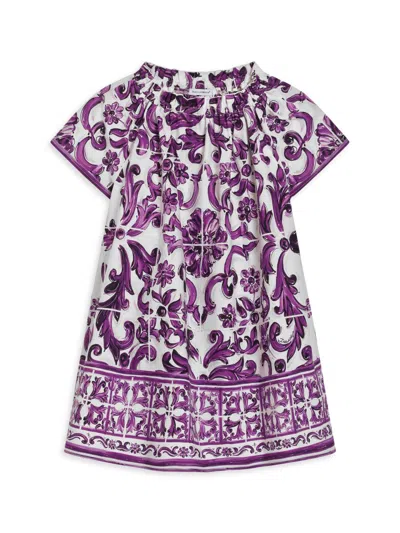 DOLCE & GABBANA LITTLE GIRL'S & GIRL'S SHORT SLEEVE MAJOLICA DRESS