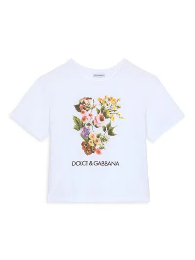 Dolce & Gabbana Kids' Printed Cotton Jersey T-shirt In White