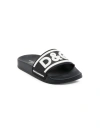 Dolce & Gabbana Little Kid's & Kid's Logo Strap Slides In Black White