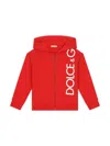 Dolce & Gabbana Little Kid's & Kid's Logo Zip-up Hoodie In Red