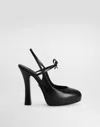Dolce & Gabbana Lizard Skin Slingbacks In Black