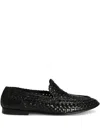 Dolce & Gabbana Intrecciato Moccasins In Black
