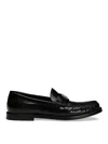 Dolce & Gabbana Dg Medallion Leather Classic Loafers In Black