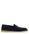 Dolce & Gabbana Mocassini In Pelle Scamosciata Blu Navy  Uomo In Brown