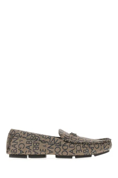 Dolce & Gabbana Embroidered Cotton Blend Loafers In Multicolor