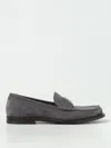 Dolce & Gabbana Suede Loafers With Round Toe And Metal Buckle In Multi