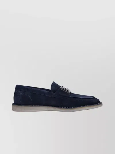 Dolce & Gabbana Loafers Leather Buckle Detail In Blue
