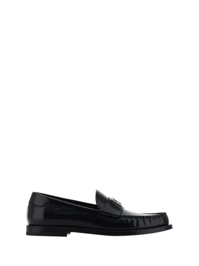 Dolce & Gabbana Leather Loafers In Black