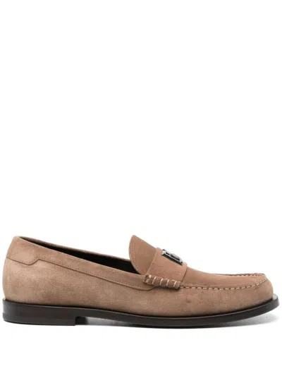 Dolce & Gabbana Loafers With Logo In Beige
