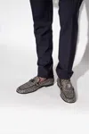 Dolce & Gabbana Logo-plaque Jacquard Loafers In Grey