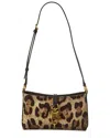 Dolce & Gabbana Lock Leather-trimmed Leopard-print Satin-twill Shoulder Bag In Animal Print