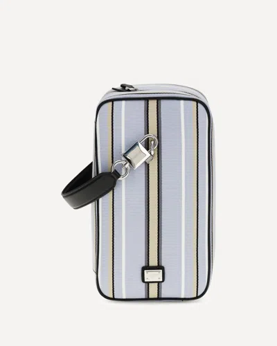 Dolce & Gabbana Lock Handbag In Jacquard Fabric In Blue