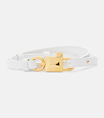 Dolce & Gabbana Lock Leather Belt In White