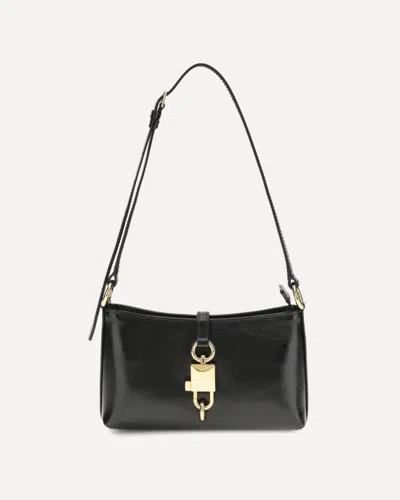 Dolce & Gabbana Lock Leather Shoulder Bag In Black