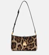 Dolce & Gabbana Lock Leopard-print Canvas Shoulder Bag In Multi