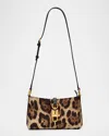 Dolce & Gabbana Lock Leather-trimmed Leopard-print Satin-twill Shoulder Bag In Animal Print