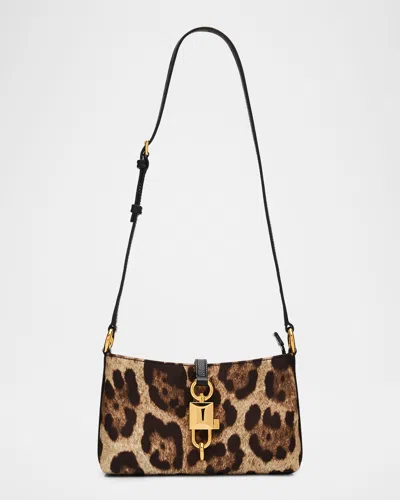 Dolce & Gabbana Leopard Print Lock Small Shoulder Bag In Animal Print
