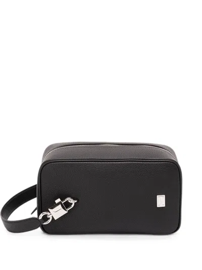 Dolce & Gabbana Lock Logo-plaque Leather Tote Bag In Black