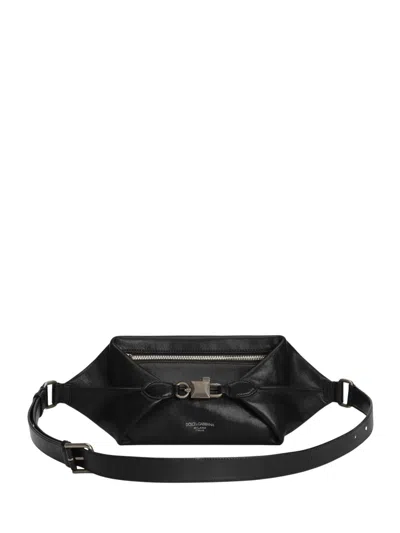 Dolce & Gabbana Lock Marsupio In Black