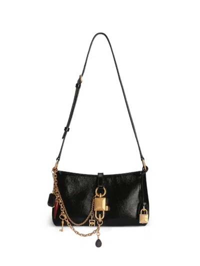 Dolce & Gabbana Lock Shoulder Bag In Calfskin In Black
