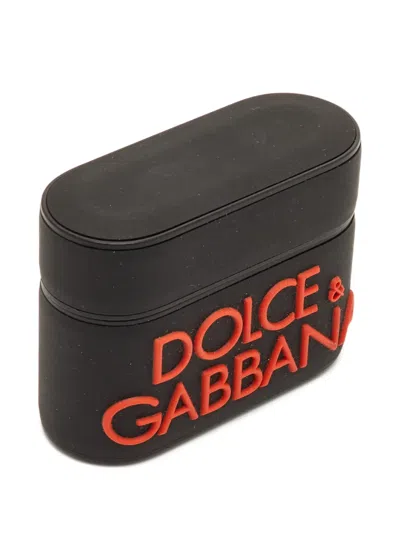 Pre-owned Dolce & Gabbana Logo Airpods Pro Case In Black