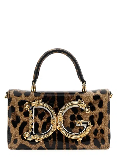 Dolce & Gabbana Logo Animal Print Tote In Multicolor