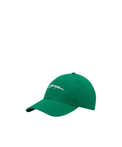 Dolce & Gabbana Logo-appliqué Cotton Baseball Cap In Green