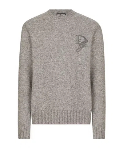 DOLCE & GABBANA DOLCE  GABBANA DG EMBROIDERED CREWNECK JUMPER