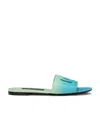 Dolce & Gabbana Logo-appliqué Ombré Slippers In Green
