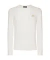 Dolce & Gabbana Linen Round-neck Sweater With Branded Tag In White