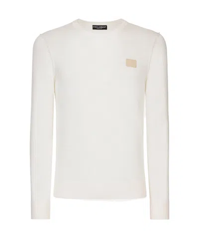 DOLCE & GABBANA DOLCE  GABBANA BRANDED TAG CREWNECK JUMPER