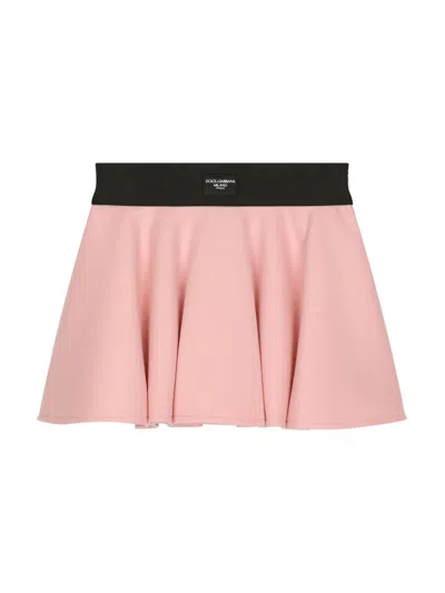 DOLCE & GABBANA LOGO-APPLIQUÉ A-LINE MINISKIRT