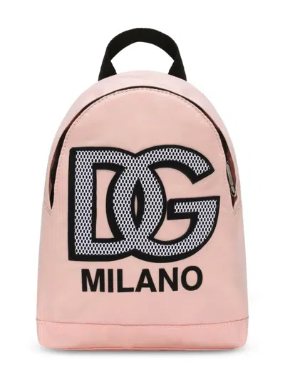 Dolce & Gabbana Kids' Logo-appliqué Backpack In Pink