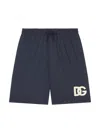 Dolce & Gabbana Logo-appliqué Bermuda Shorts In Blue