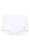 Dolce & Gabbana Logo-plaque High-waisted Bikini Shorts In White