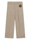 Dolce & Gabbana Logo-appliqué Chinos In Brown