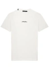 Dolce & Gabbana White Crewneck T-shirt With Signature Logo In Cotton Man In White
