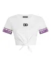 Dolce & Gabbana Cotton Majolica Print Cropped T-shirt In White
