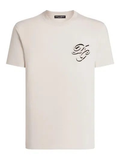 Dolce & Gabbana T-shirt Mit Logo-applikation In White
