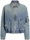 Dolce & Gabbana Bottom Elasticated Denim Jacket In Blue