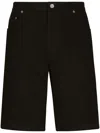 Dolce & Gabbana Black Wash Stretch Denim Shorts In Black