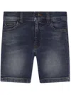 Dolce & Gabbana Logo-plaque Denim Shorts In Blue
