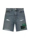 Dolce & Gabbana Logo-appliqué Denim Shorts In Blue