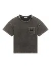 Dolce & Gabbana Logo-appliqué Faded Cotton T-shirt In Grey
