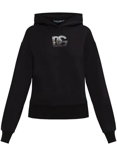 Dolce & Gabbana Logo-appliqué Hoodie In Black