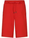 Dolce & Gabbana Bermuda Jogging In Jersey Con Placca Logata In Red