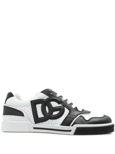 Dolce & Gabbana Kids' Logo-appliqué Leather Trainers In Black