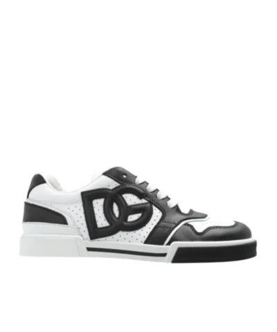 Dolce & Gabbana Kids' Logo-appliqué Leather Sneakers In Black
